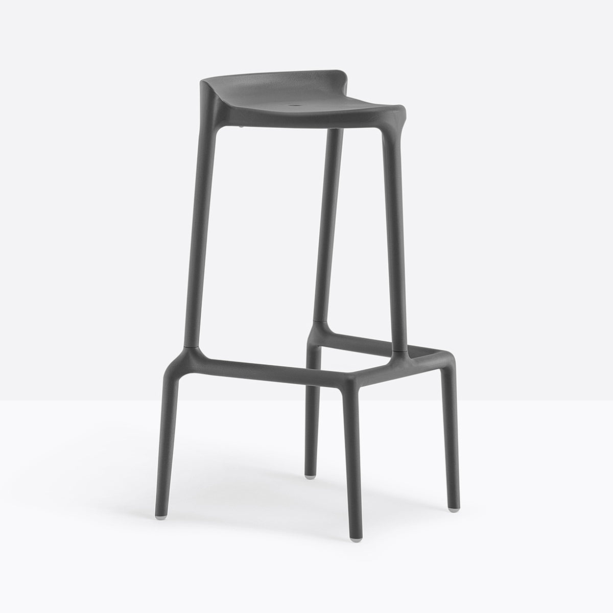 Tabouret de bar Happy gris anthracite, vue de trois quarts