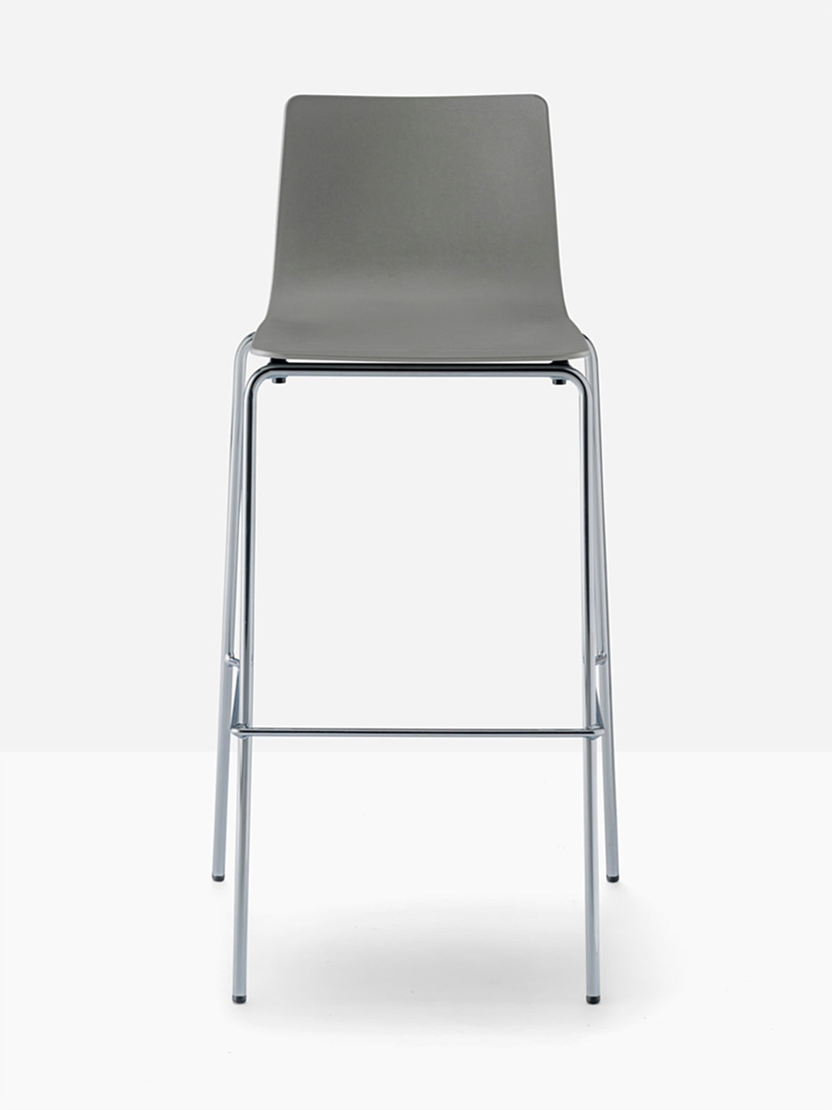 Tabouret de bar Inga Pedrali gris, structure chromée