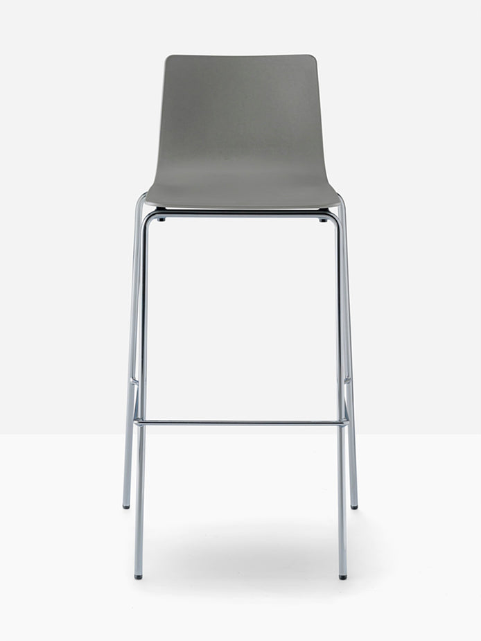 Tabouret de bar Inga Pedrali gris, structure chromée
