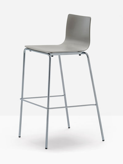 Tabouret de bar Inga gris vue de trois quarts
