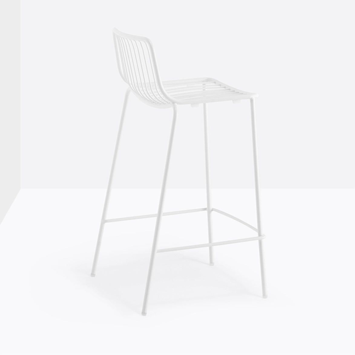 Tabouret de bar Nolita Pedrali blanc, assise 75 cm