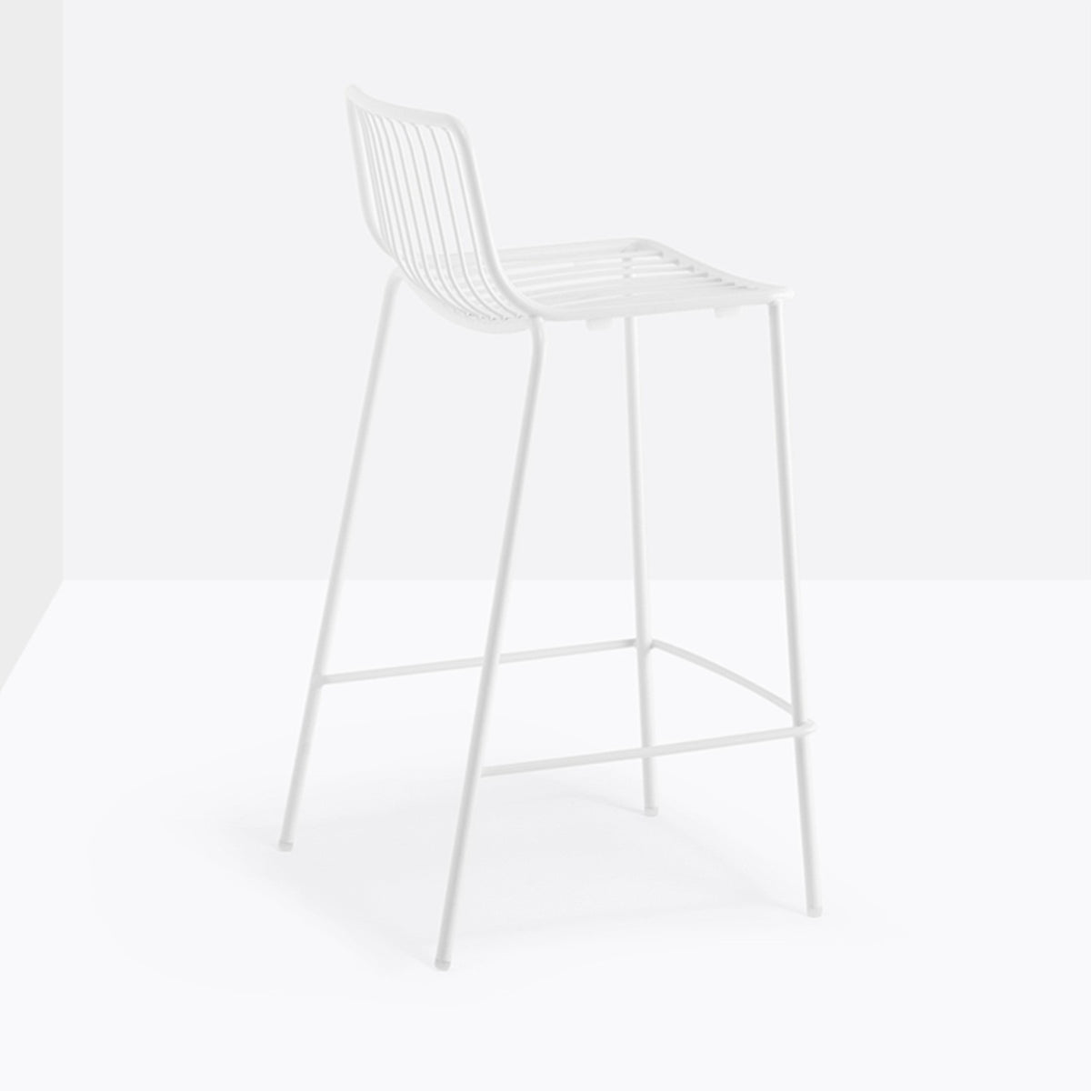 Tabouret de bar Nolita Pedrali blanc, assise 75 cm