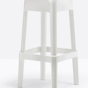 Tabouret de bar Rubik blanc vue de trois quarts
