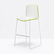 Tabouret de bar Tweet luge blanc et vert vue de face