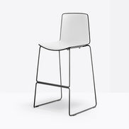 Tabouret de bar Tweet luge noir et blanc vue de face