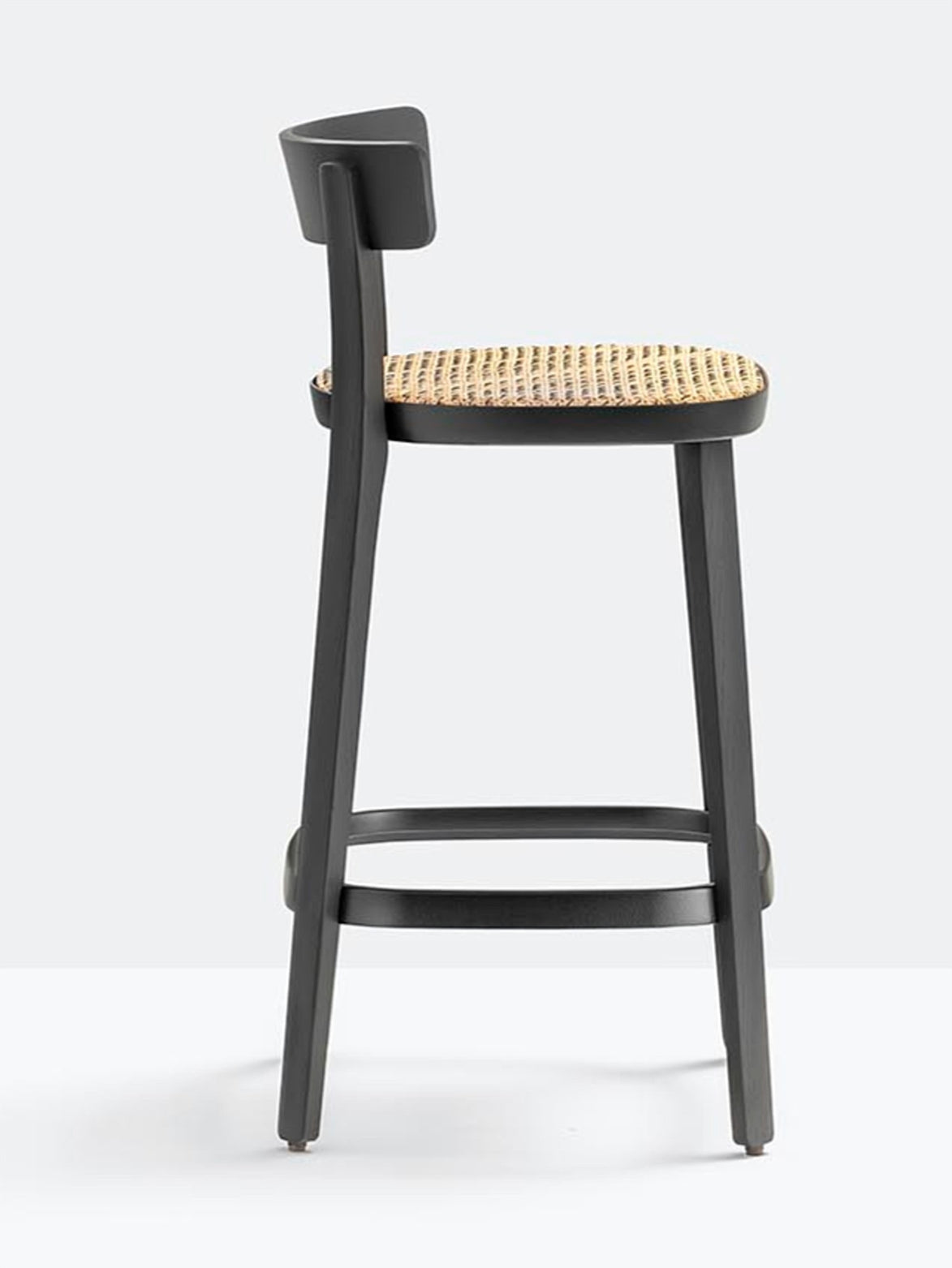 Tabouret de comptoir Folk canné Pedrali noir