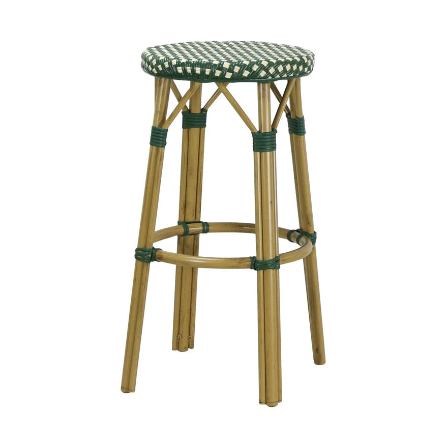 Tabouret haut Paris 9 — tabouret de bar bistrot parisien en aluminium tressé