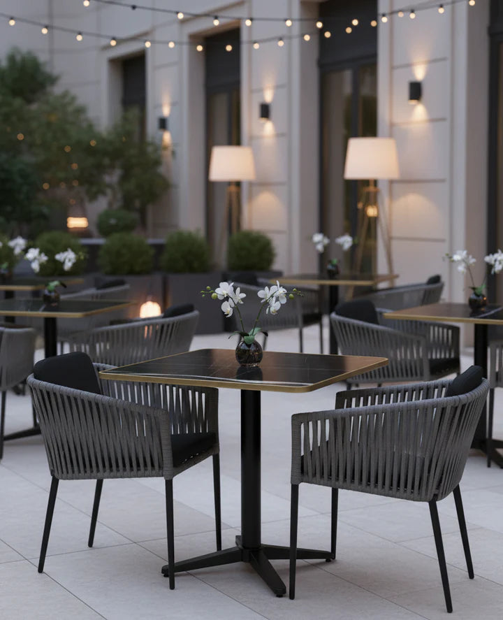 Plateau compact bistro CARRE cadre doré