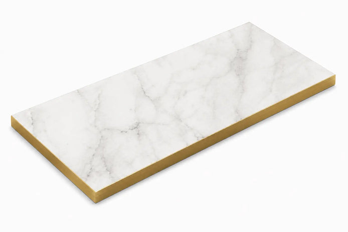 Plateau de table Capri rectangle – Chant PVC effet laiton