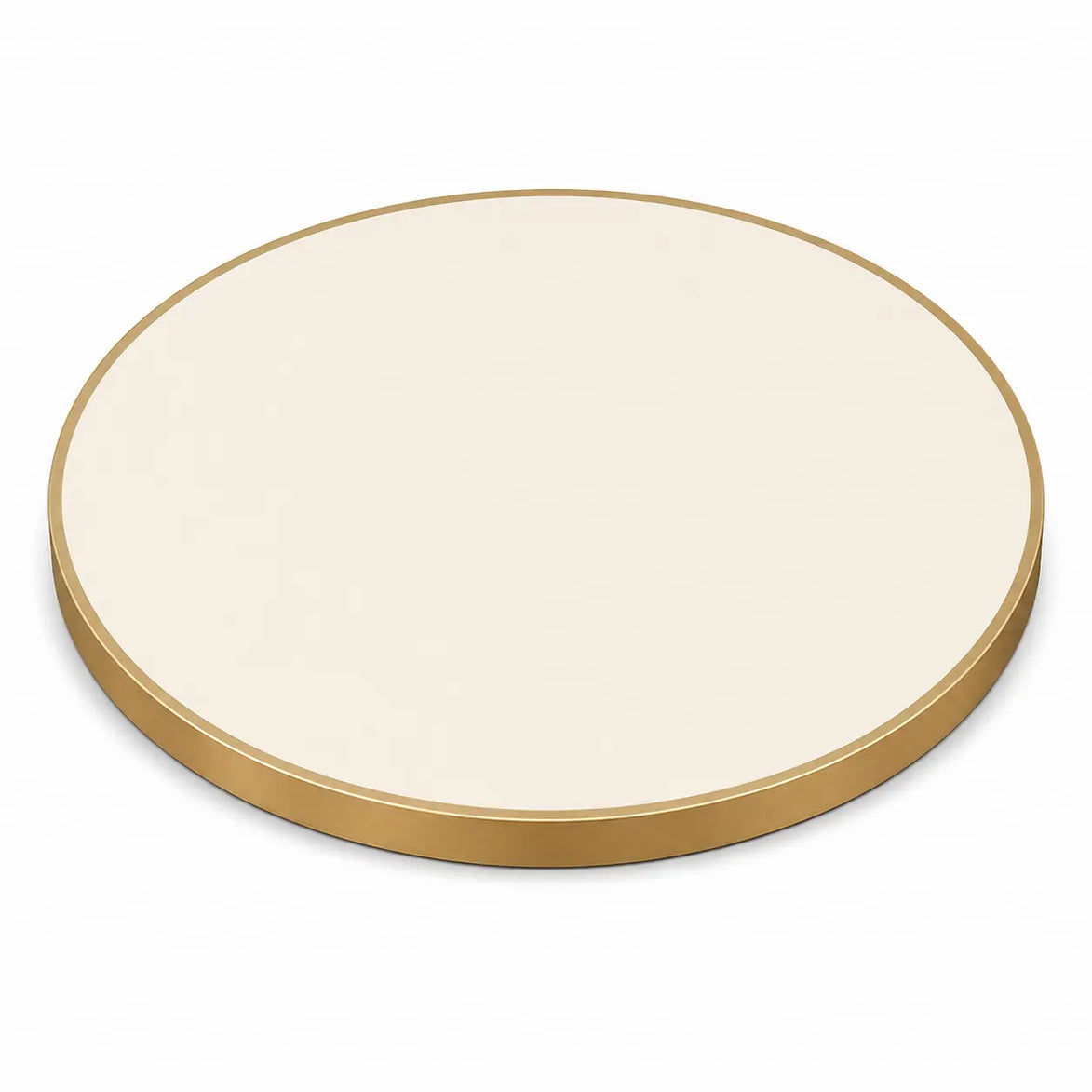 Plateau de table Capri rond – Chant laiton bakélisé