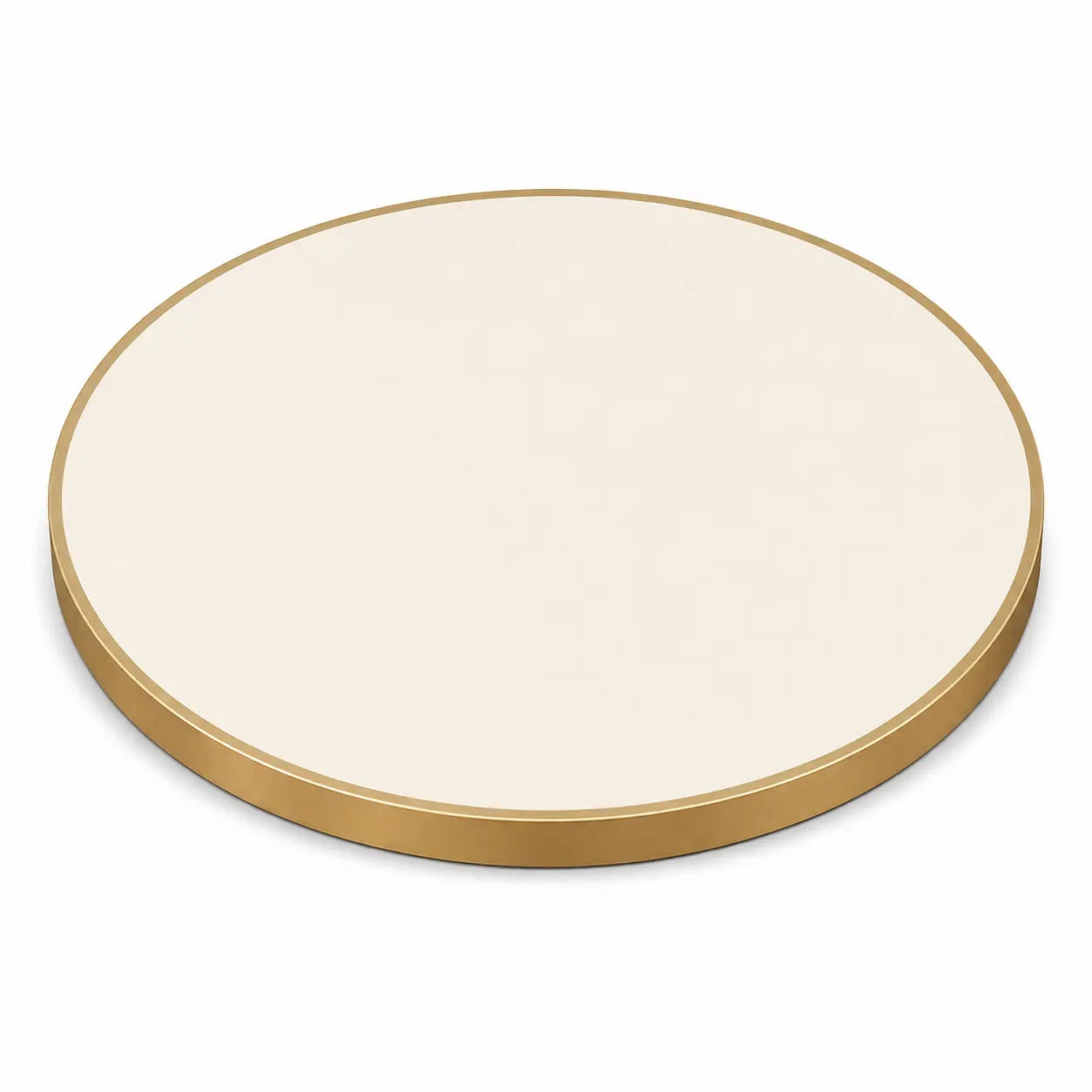 Plateau de table Capri rond – Chant laiton bakélisé