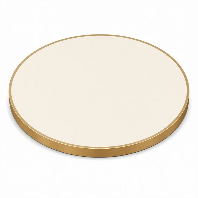 Plateau de table Capri rond – Chant laiton bakélisé