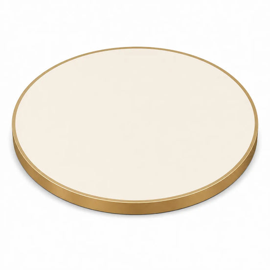 Plateau de table Capri rond – Chant laiton bakélisé