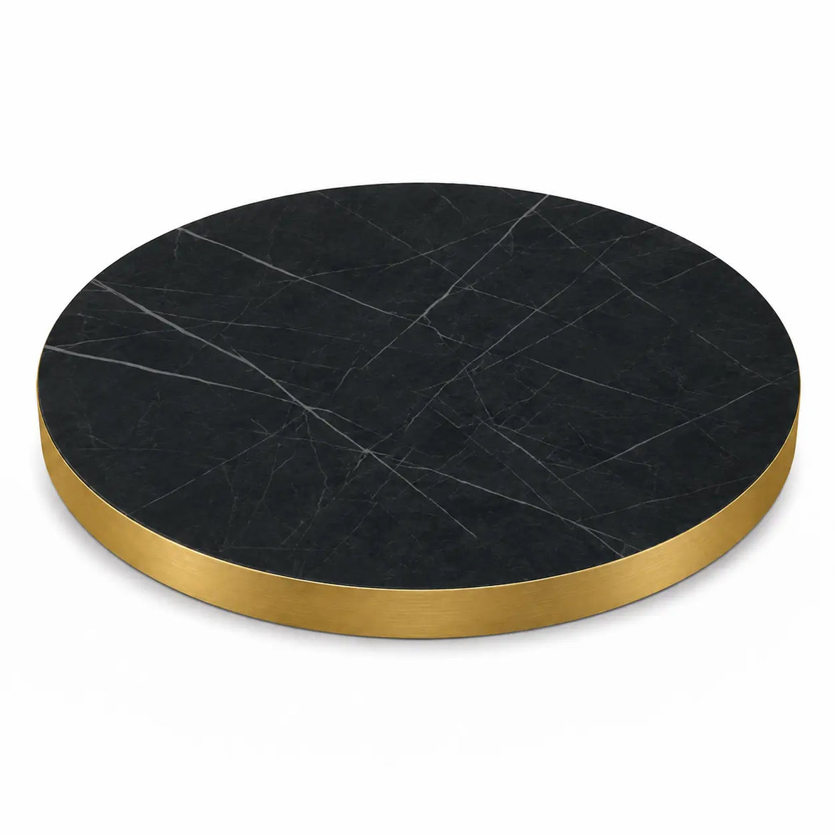 Plateau de table Capri rond – Chant PVC effet laiton