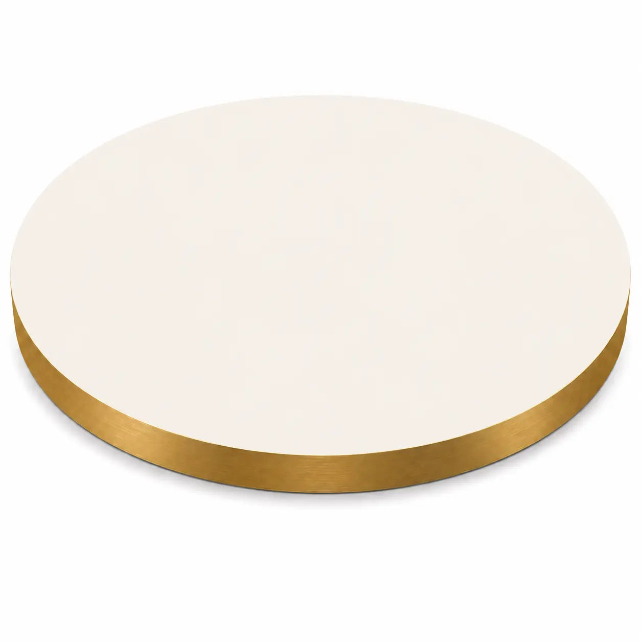 Plateau de table Capri rond – Chant PVC effet laiton