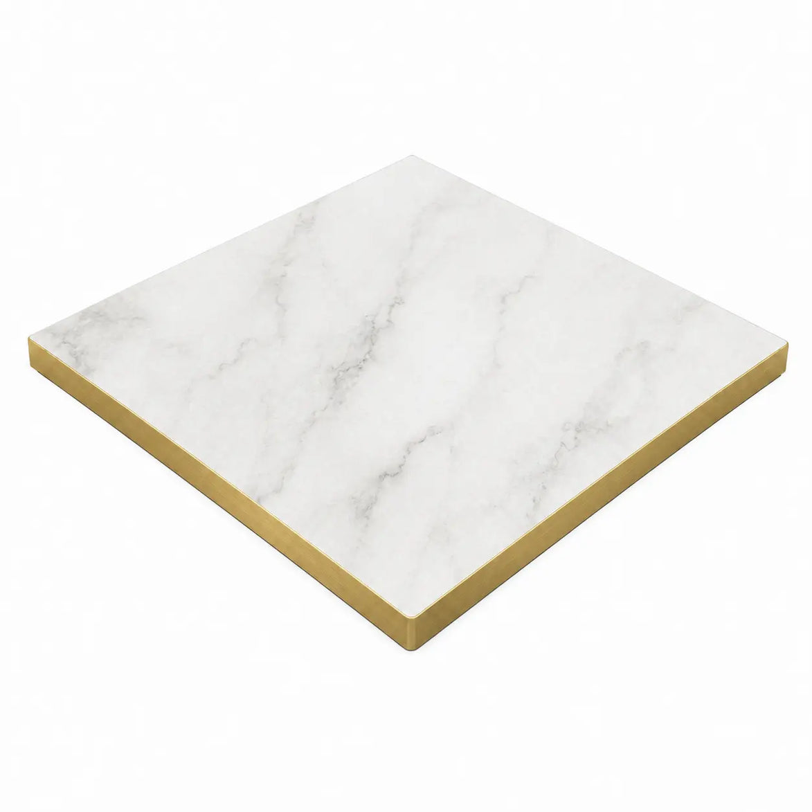Plateau de table Capri carré – Chant PVC effet laiton