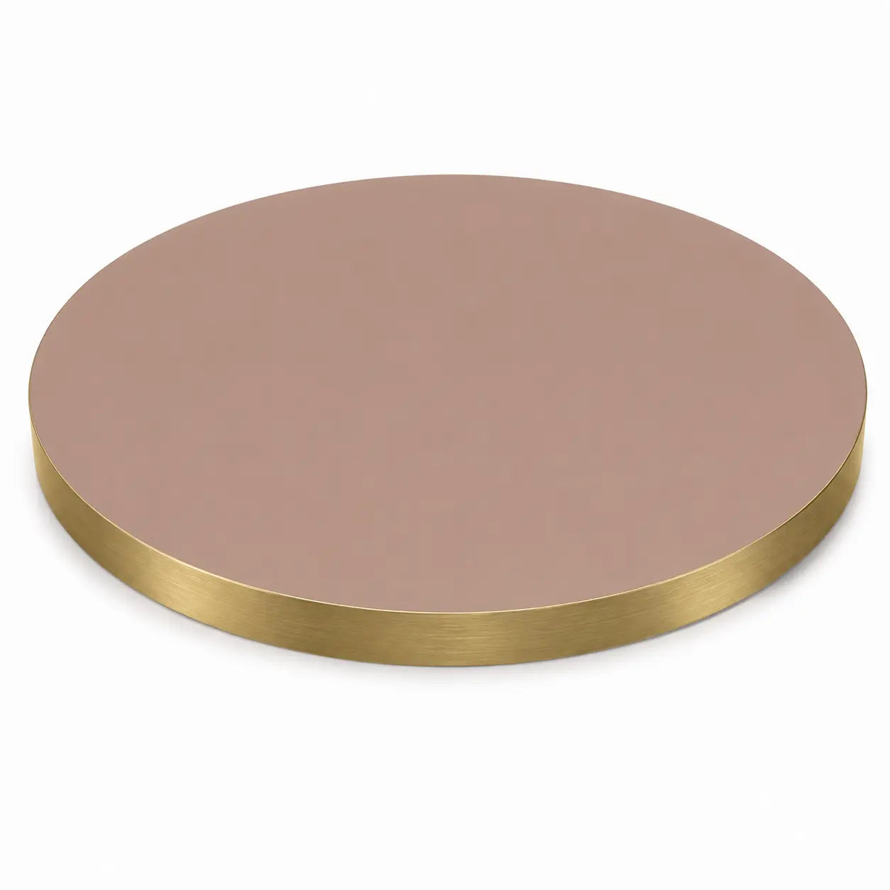 Plateau de table Capri rond – Chant PVC effet laiton