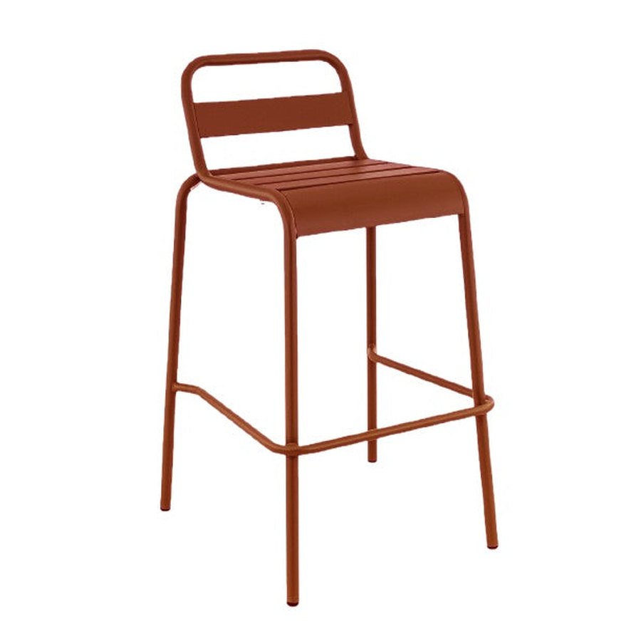 Tabouret Zéphyr — tabouret de bar de terrasse acier époxy effet texturé