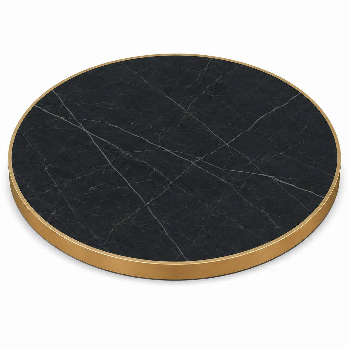 Plateau de table Capri rond – Chant laiton bakélisé