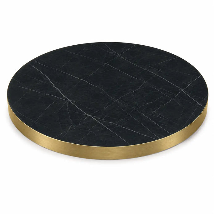 Plateau de table Capri rond – Chant PVC effet laiton