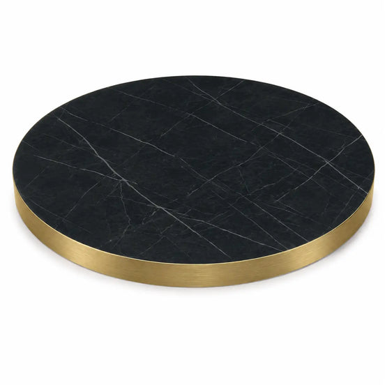 Plateau de table Capri rond – Chant PVC effet laiton