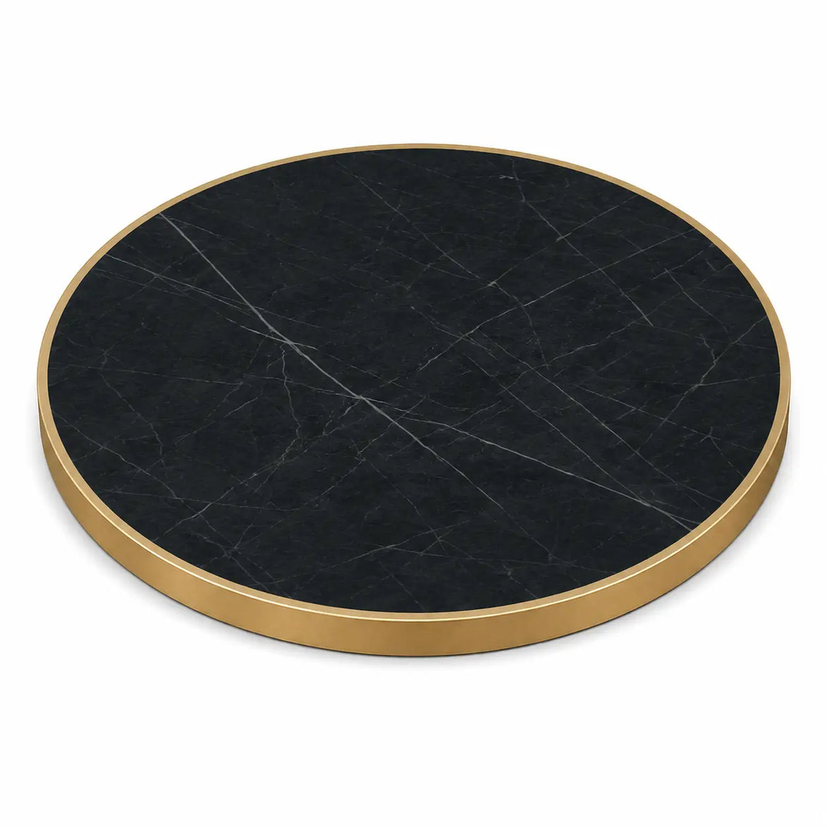 Plateau de table Capri rond – Chant laiton bakélisé