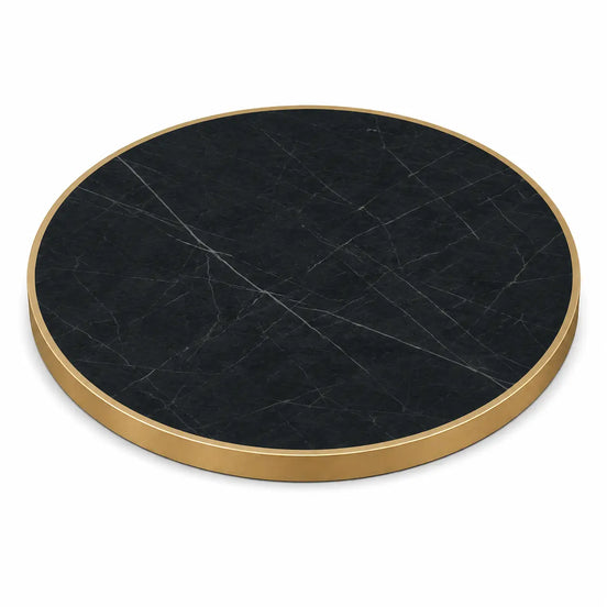 Plateau de table Capri rond – Chant laiton bakélisé