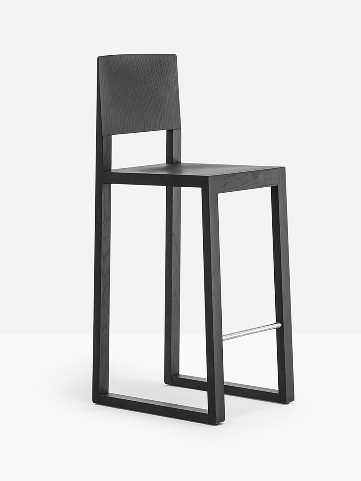 Tabouret de bar Brera 382 wengé vue de trois quarts