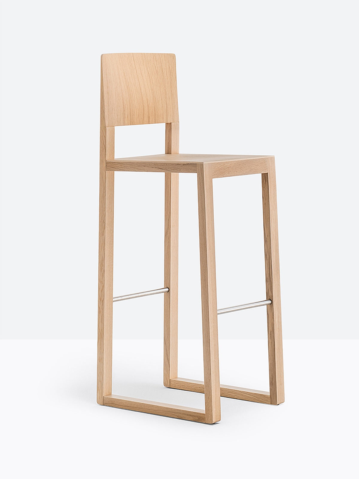 Tabouret de bar Brera 386 chêne blanchi vue de trois quarts
