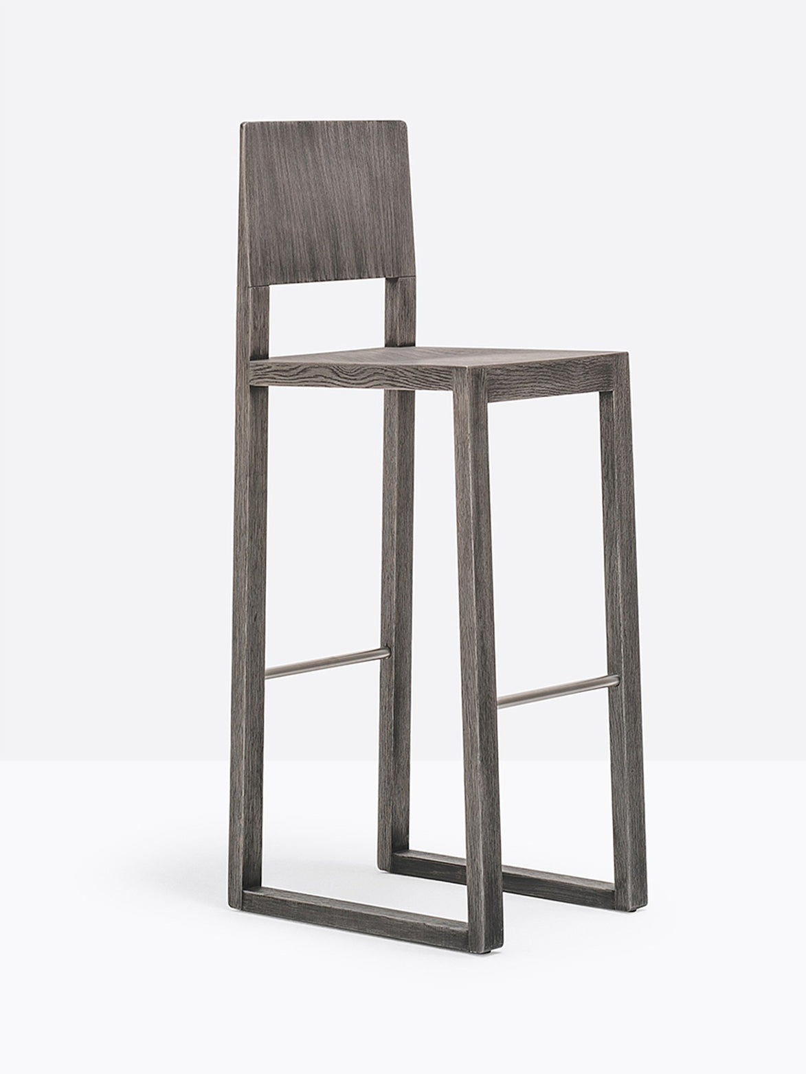 Tabouret de bar Brera 386 wengé vintage vue de trois quarts