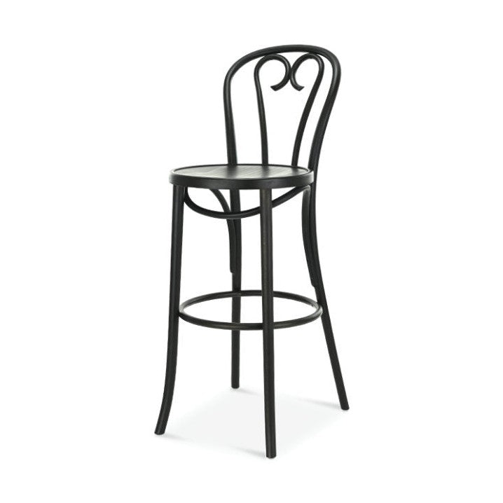 Tabouret Mabillon — tabouret de bar en hêtre massif à assise tapissée
