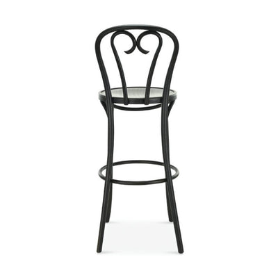 Tabouret Mabillon — tabouret de bar hêtre à assise tapissée, coloris Noir