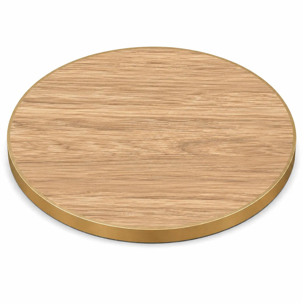 Plateau de table Capri rond – Chant laiton bakélisé