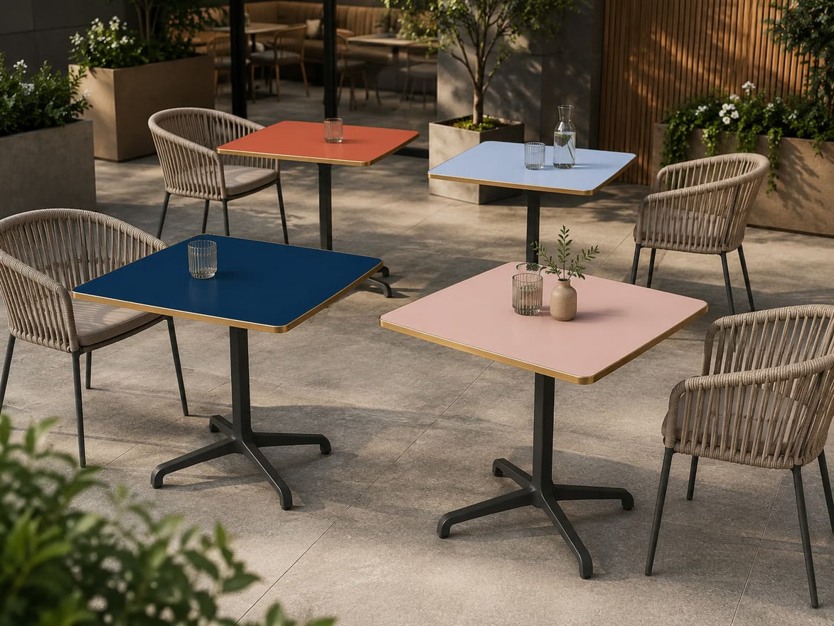 Plateau de table Capri carré – Chant laiton bakélisé