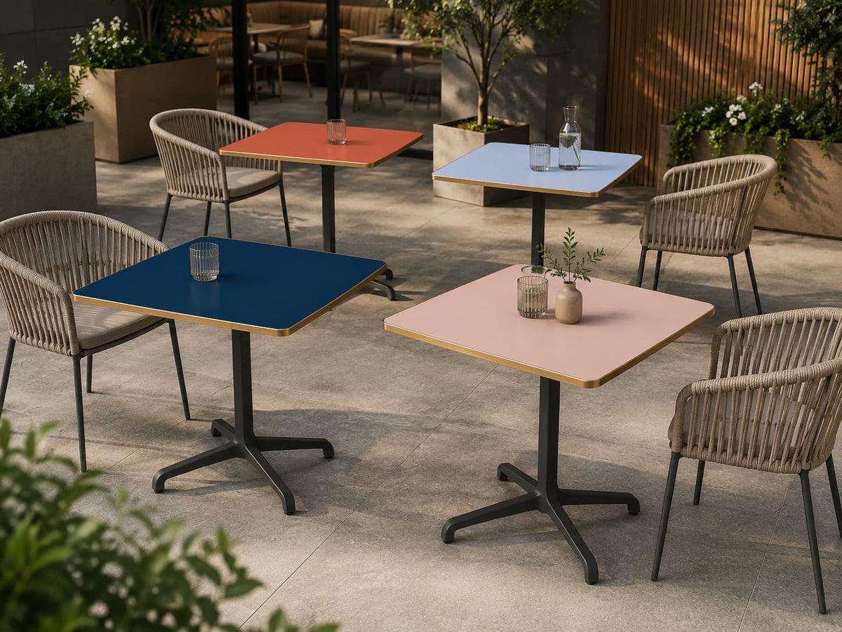 Plateau de table Capri carré – Chant laiton bakélisé