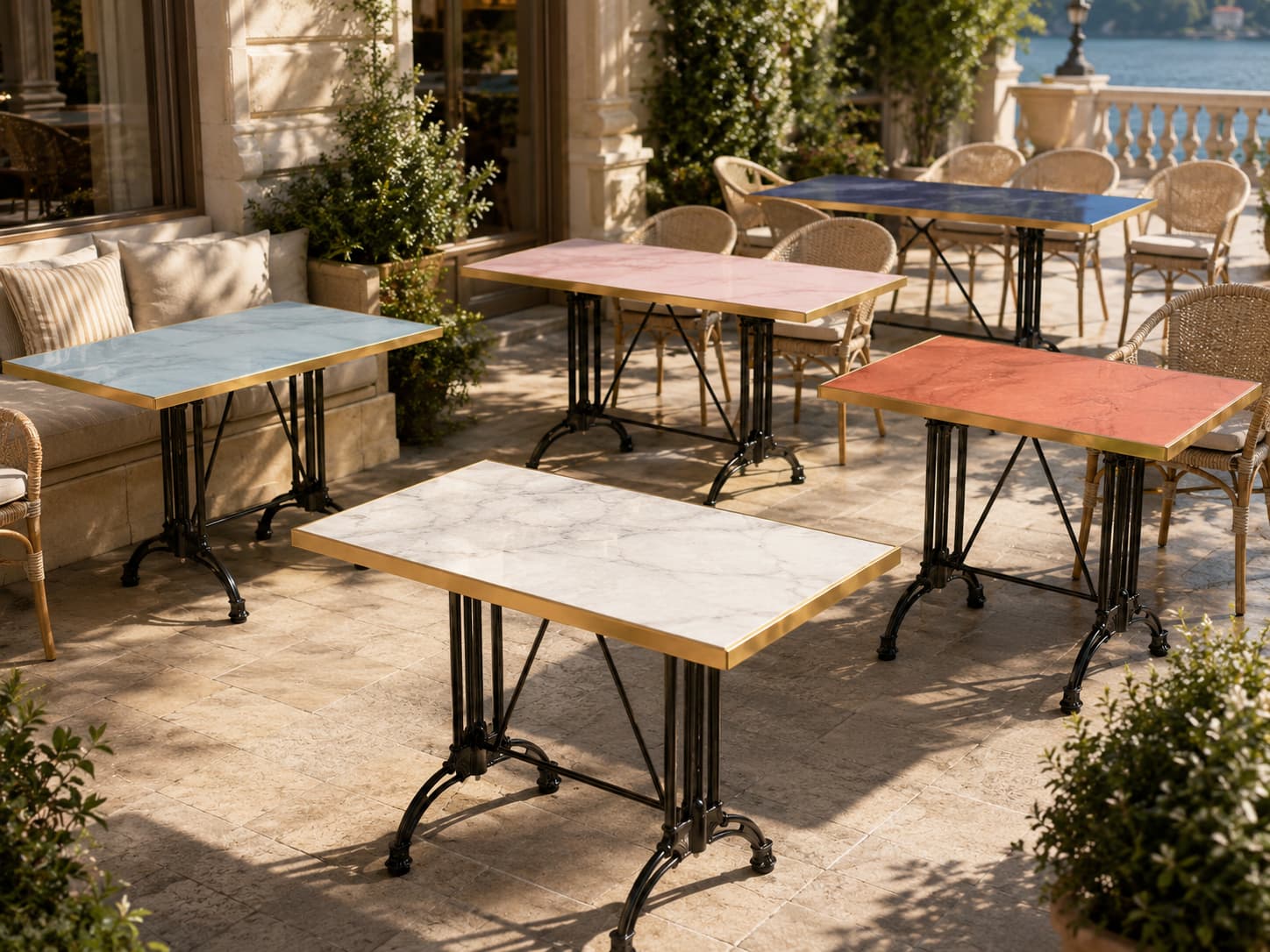 Plateau de table Capri rectangle – Chant laiton bakélisé