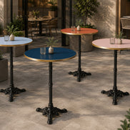 Plateau de table Capri rond – Chant laiton bakélisé