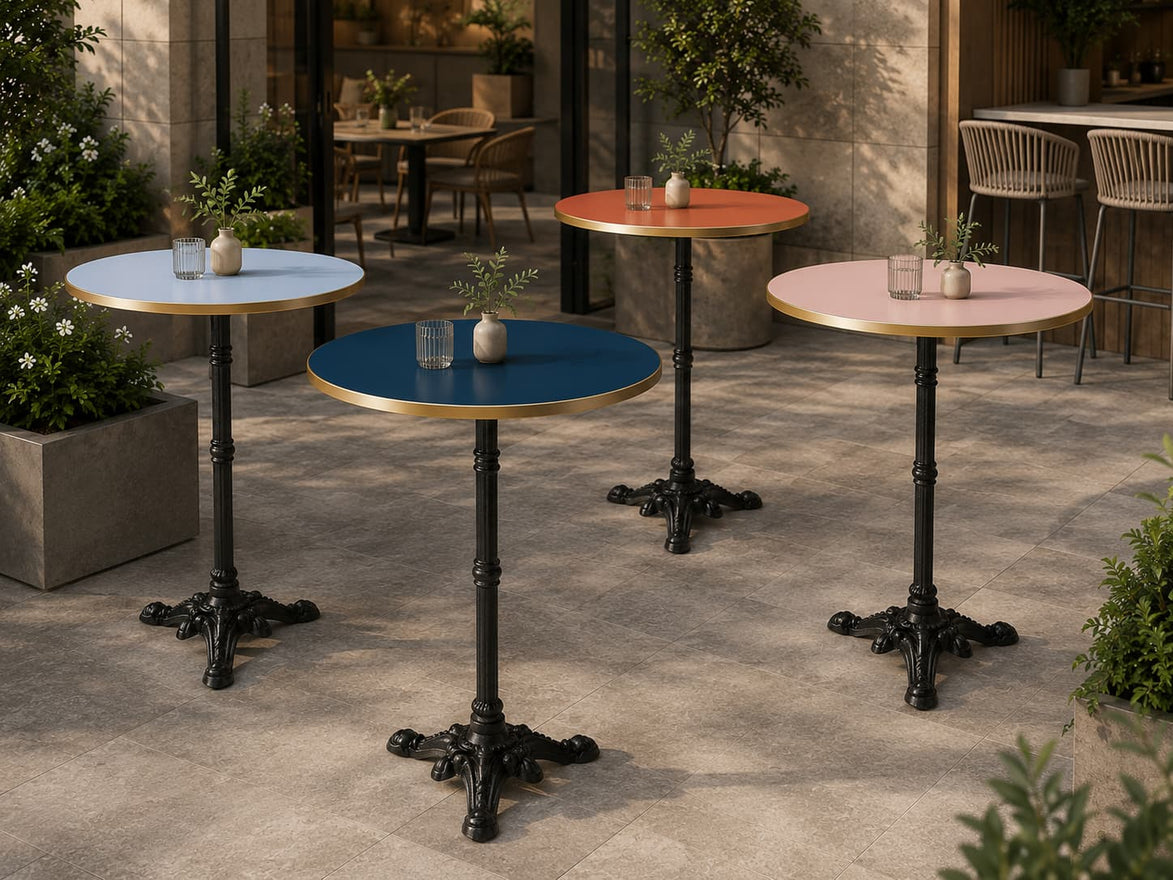 Plateau de table Capri rond – Chant laiton bakélisé