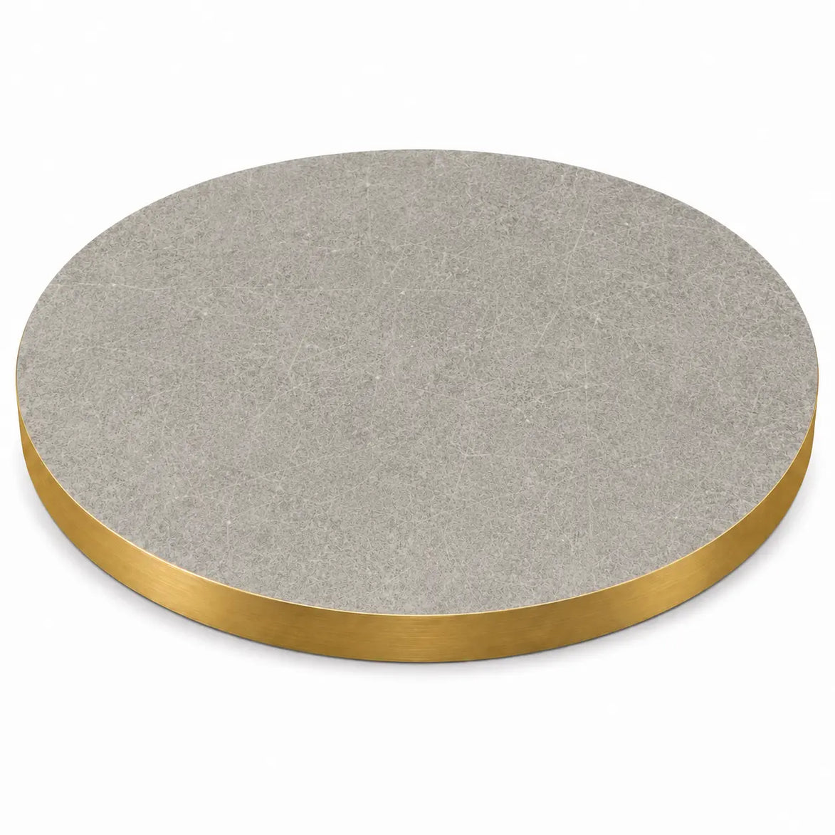 Plateau de table Capri rond – Chant PVC effet laiton