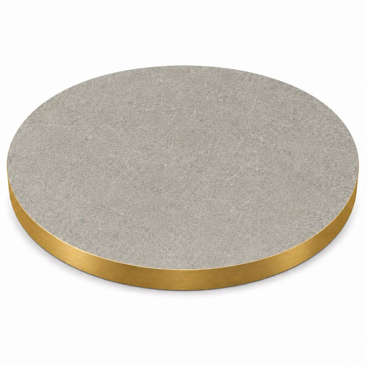 Plateau de table Capri rond – Chant PVC effet laiton