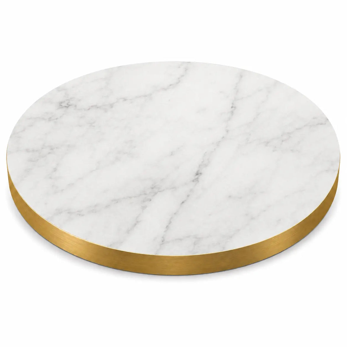 Plateau de table Capri rond – Chant PVC effet laiton