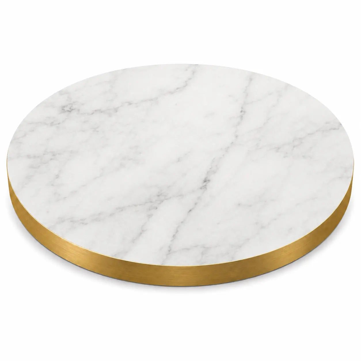 Plateau de table Capri rond – Chant PVC effet laiton