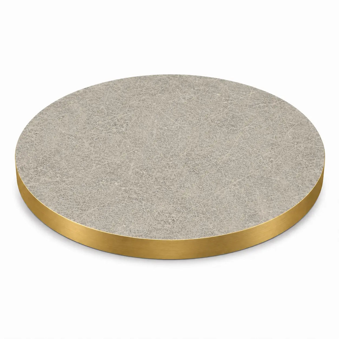 Plateau de table Capri rond – Chant PVC effet laiton