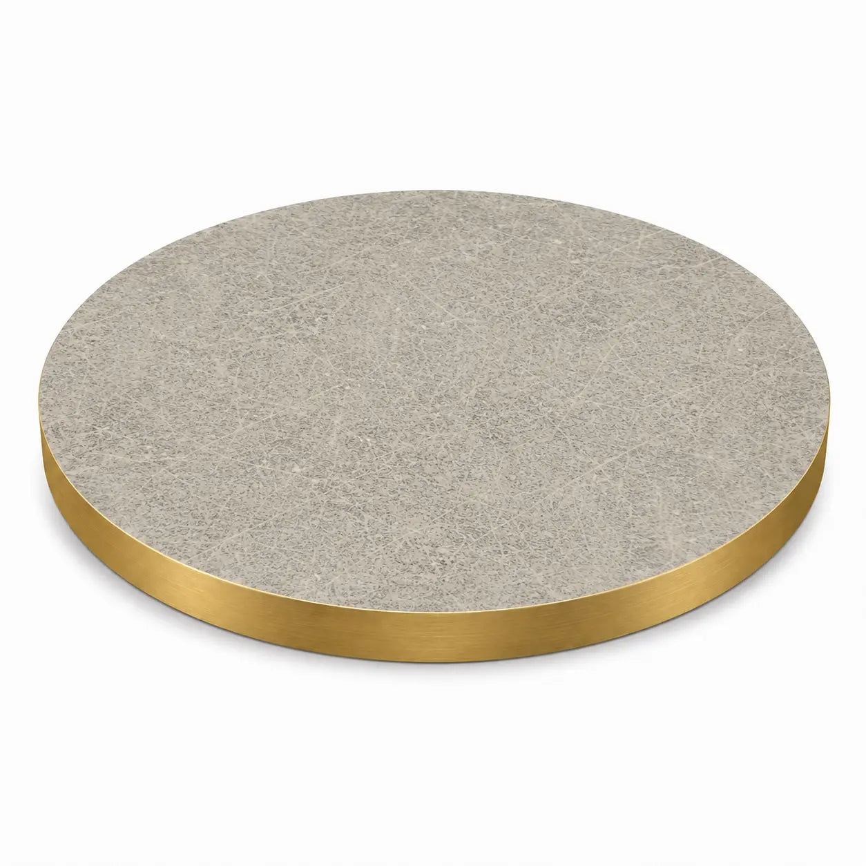 Plateau de table Capri rond – Chant PVC effet laiton