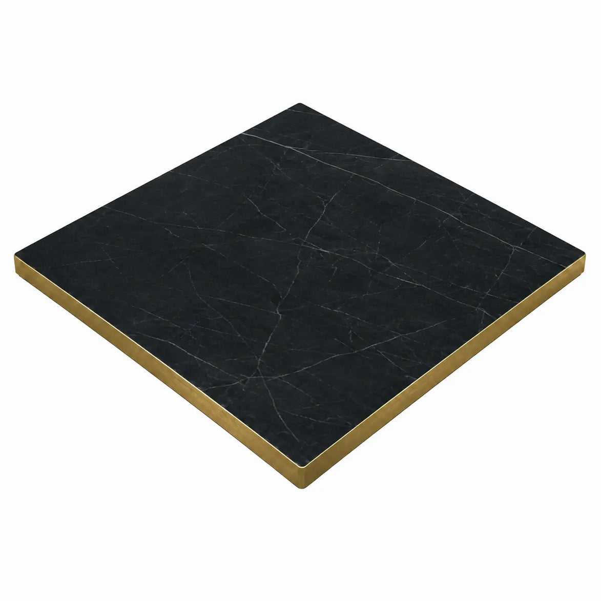 Plateau de table Capri carré – Chant PVC effet laiton