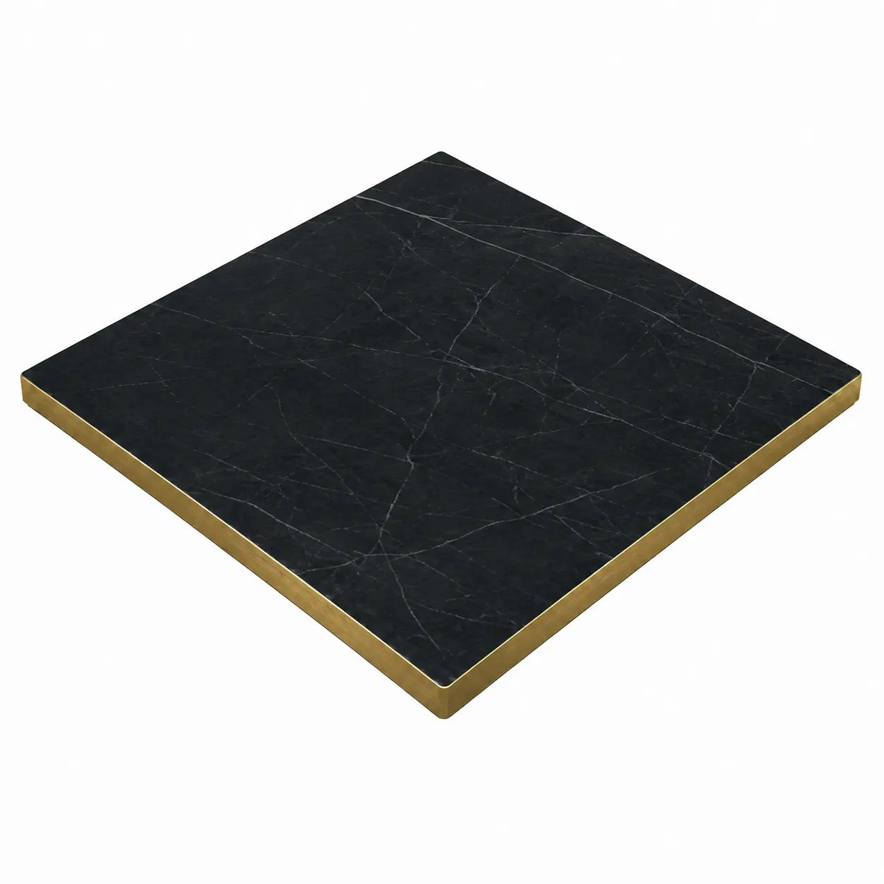 Plateau de table Capri carré – Chant PVC effet laiton