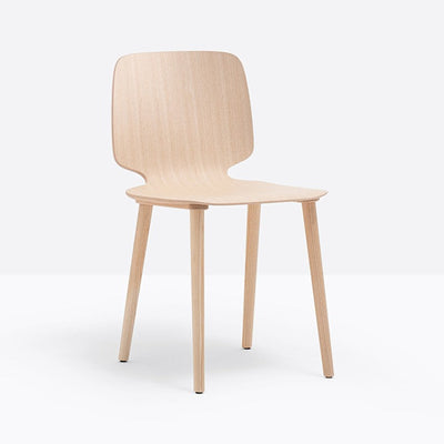 Chaise Babila frêne naturel vue de profil