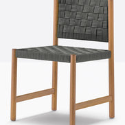Chaise de terrasse Griante Pedrali teck, sangle gris anthracite