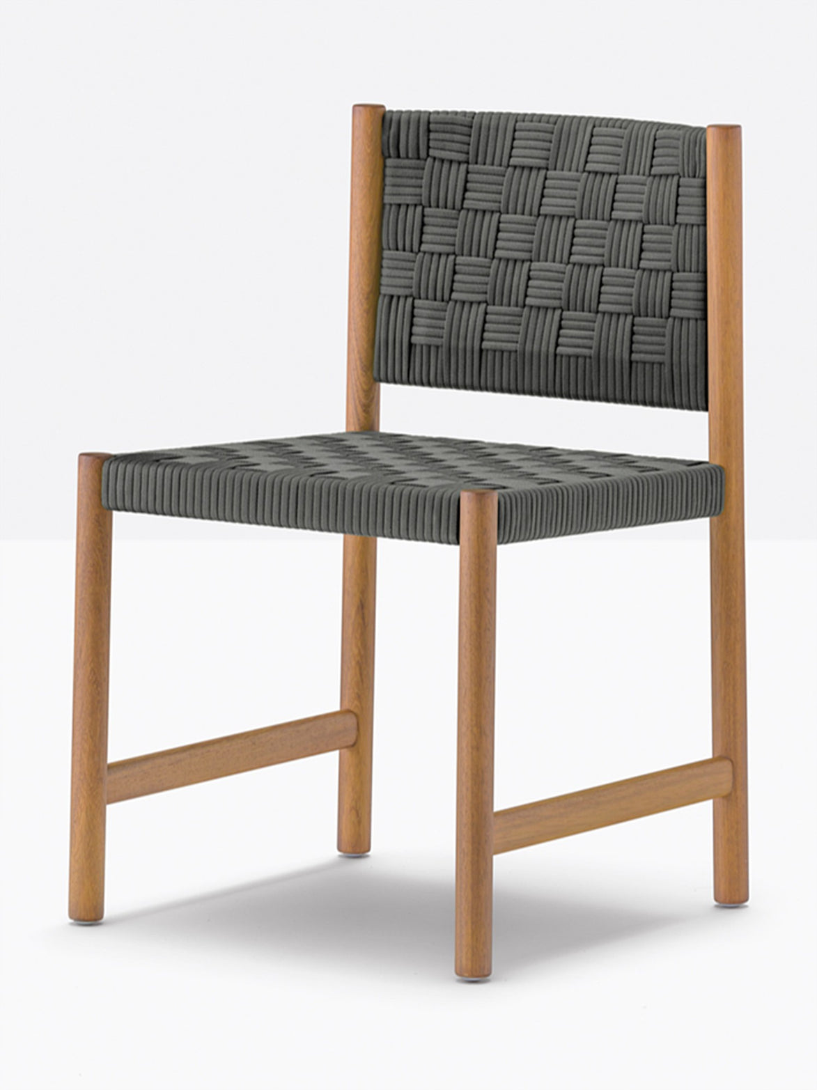 Chaise de terrasse Griante Pedrali teck, sangle gris anthracite