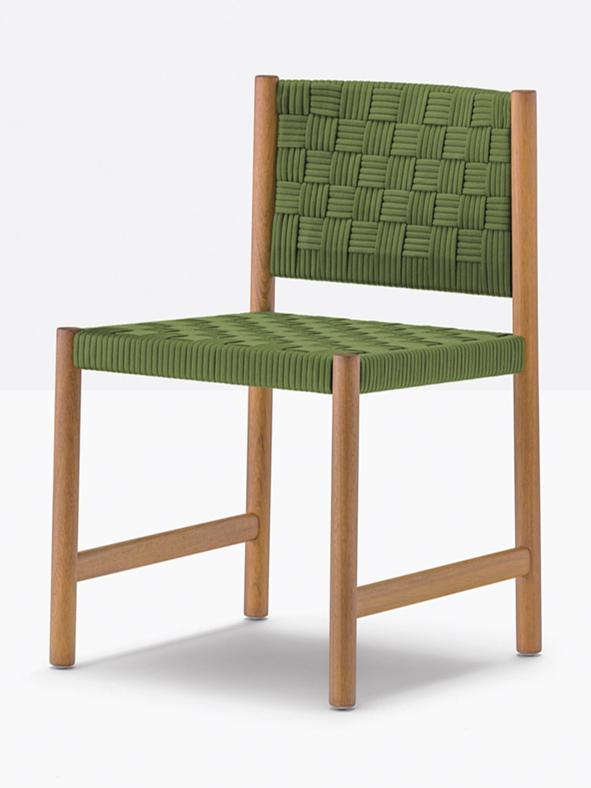 Chaise Griante vert olive vue de trois quarts
